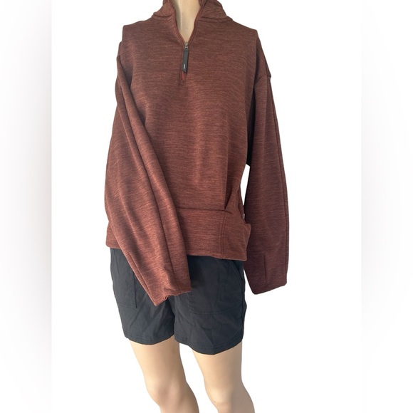ATHLETA WOMEN’S ALTITUDE POLARTEC HALF ZIP SWEATSHIRT-Size M-Brown-HO2022 - Picture 2 of 9